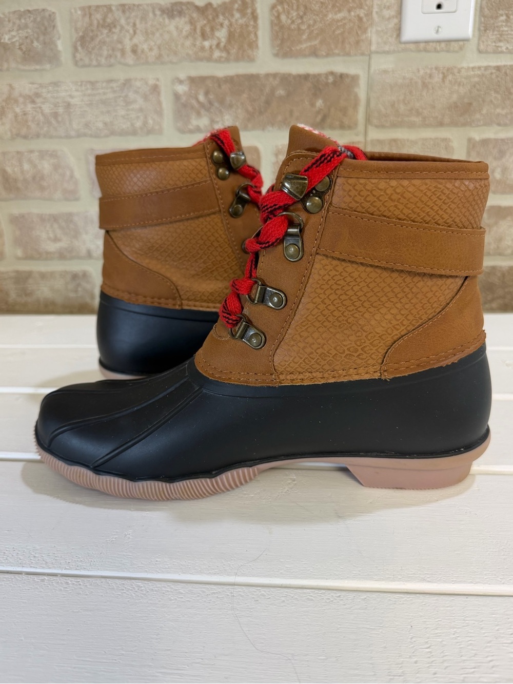 Maurices Jade Duck Boots Women’s Size 8 Brown Black Waterproof Rain Snow Hiking - Picture 5 of 10